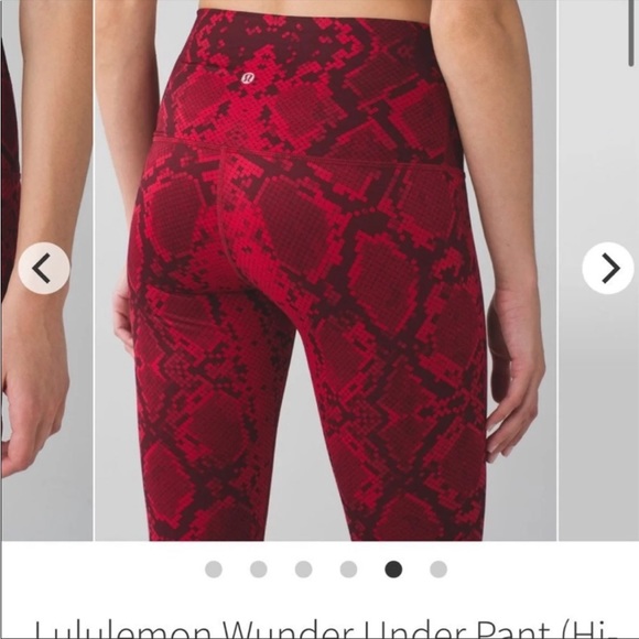 Lululemon wunder under hi-rise ziggysnake print. Color: Ride tide cranberry - Picture 5 of 16
